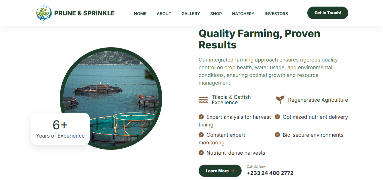 Prune and Sprinkle aquaculture commerce platform